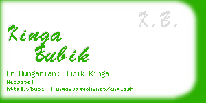 kinga bubik business card